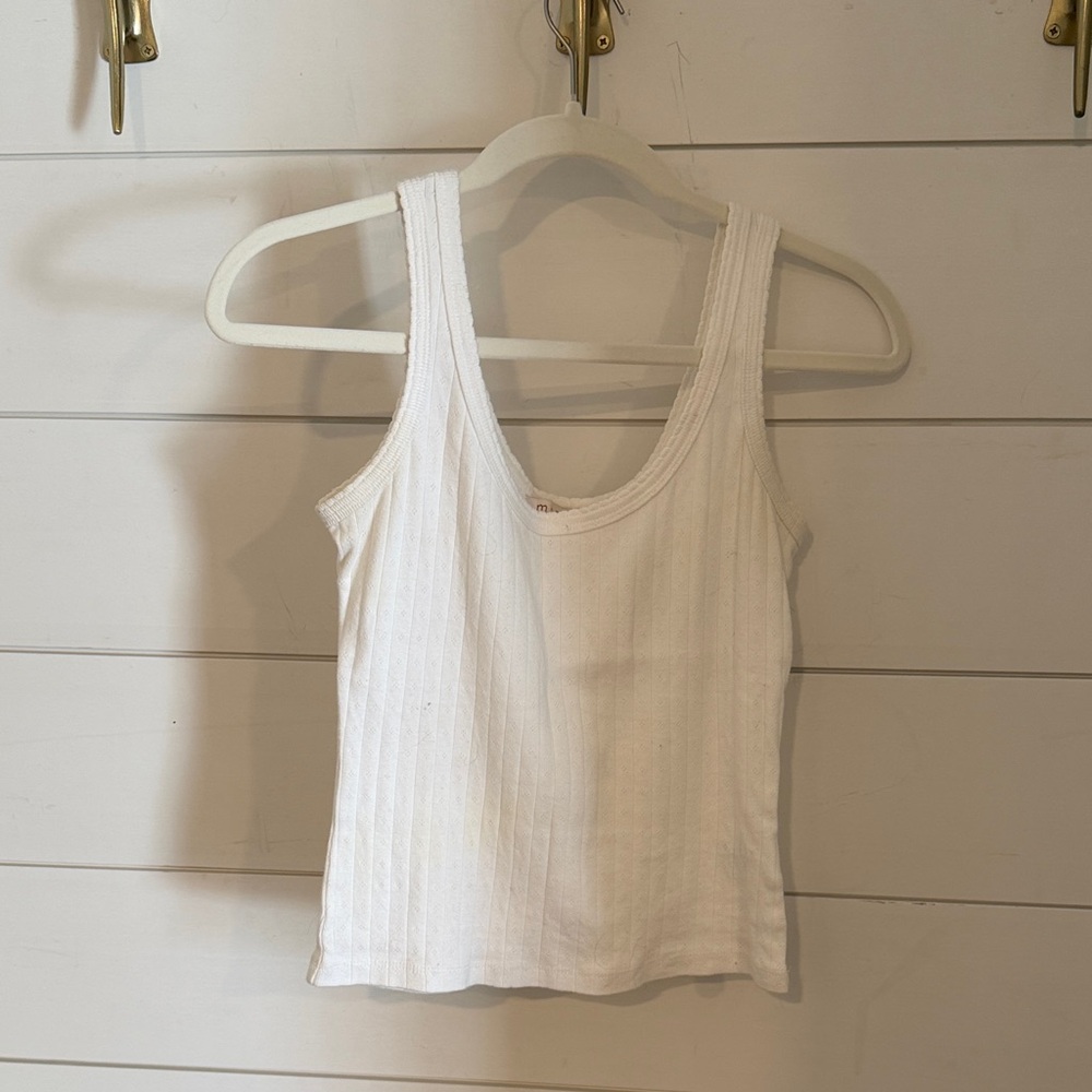 Marea by Liz Joy White Pointelle Tank Top